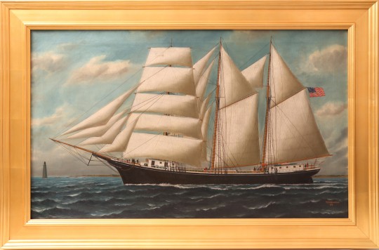 Solon Francis Montecello Badger “Portrait of the Three Mast Schooner Allenwilde” 7593