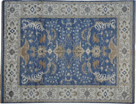 Hand Woven Silk Oushak Carpet