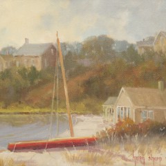 Helen Sharp Potter Oil on Canvas "Quidnet Beach Cottage"