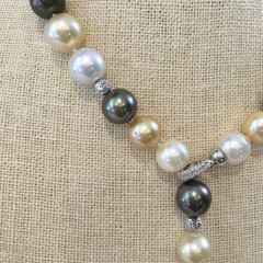 Fine South Sea Pearl Natural Multi-Color Lariat Necklace