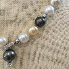 Fine South Sea Pearl Natural Multi-Color Lariat Necklace