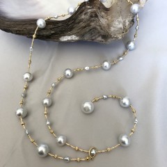 Fine 11mm - 14mm South Sea White Pearl Necklace