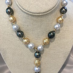 12mm – 15mm South Sea and Tahitian Baroque Pearl Necklace
