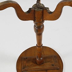 18th c. American Maple Candlestand on Tripod Base Ending in Snake Feet