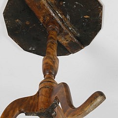 Late 18th Century Burlwood Dodecagon Top Tripod Candlestand Ending in Snake Feet
