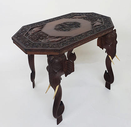 76-2574 Anglo Indian Carved Side Table A