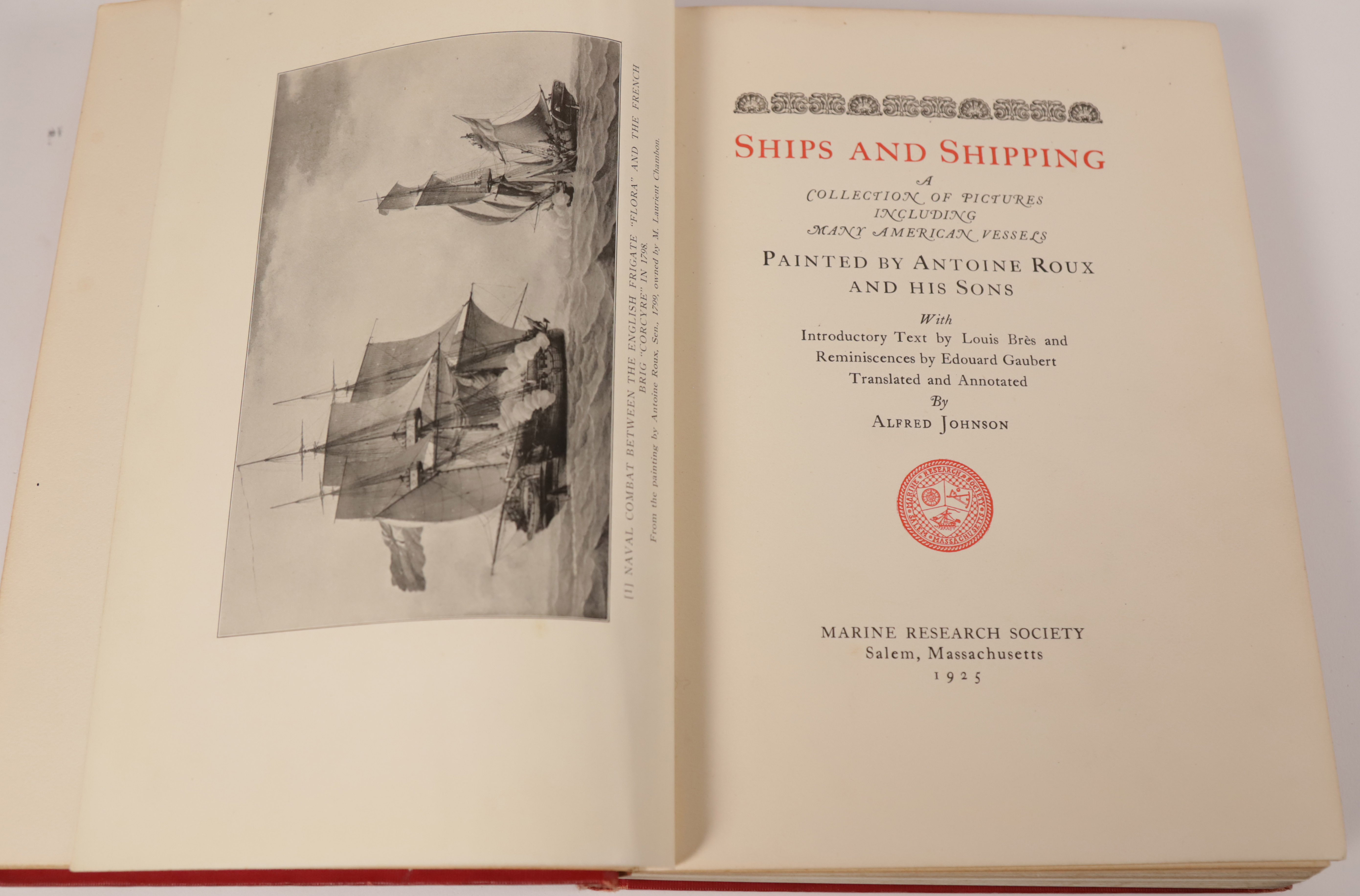Frederic Roux Watercolor on Paper “Ship J Wakefield, Robert Crocket Master, 1855”