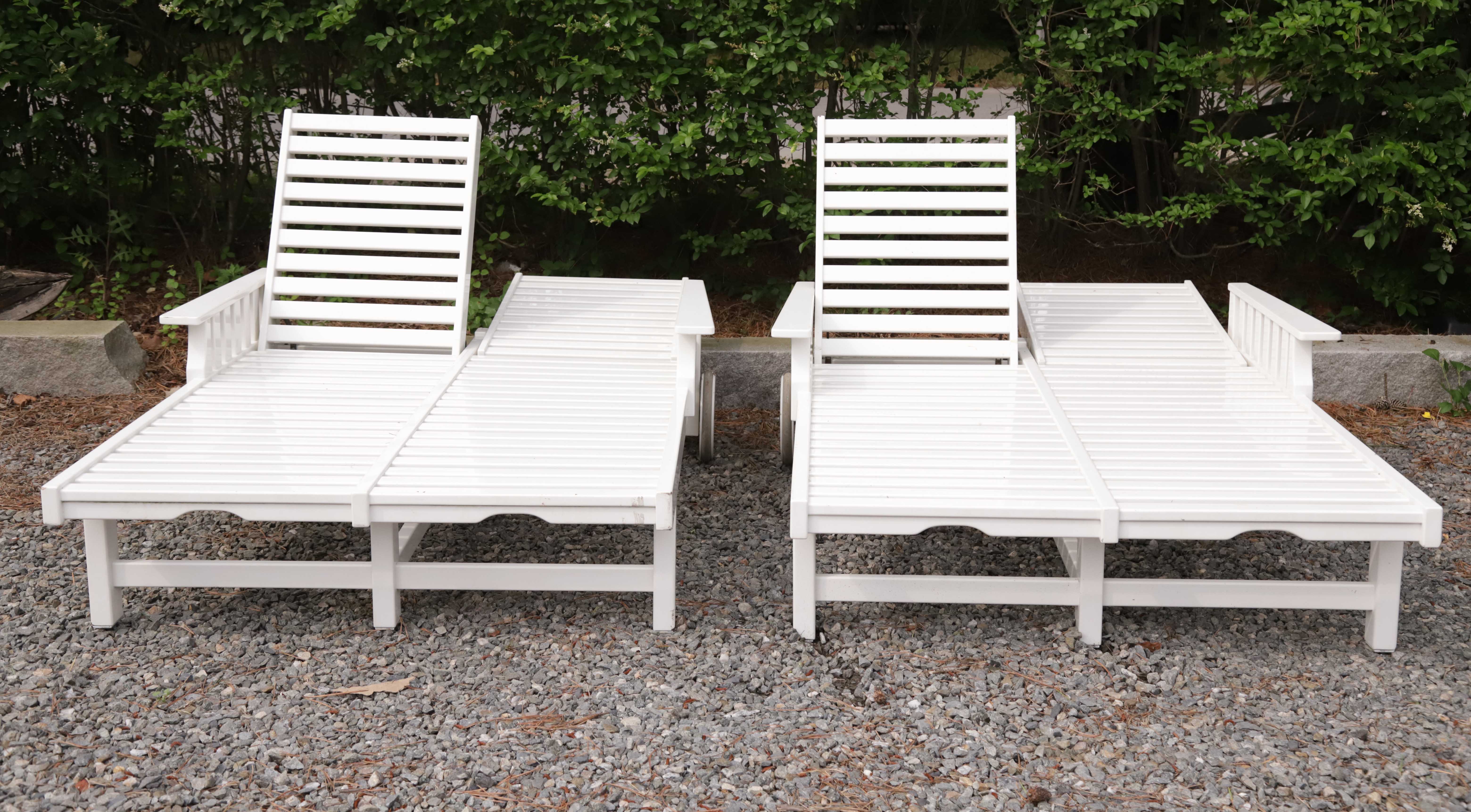 Pair of Weatherend Southern Harbor Double Chaise Lounges