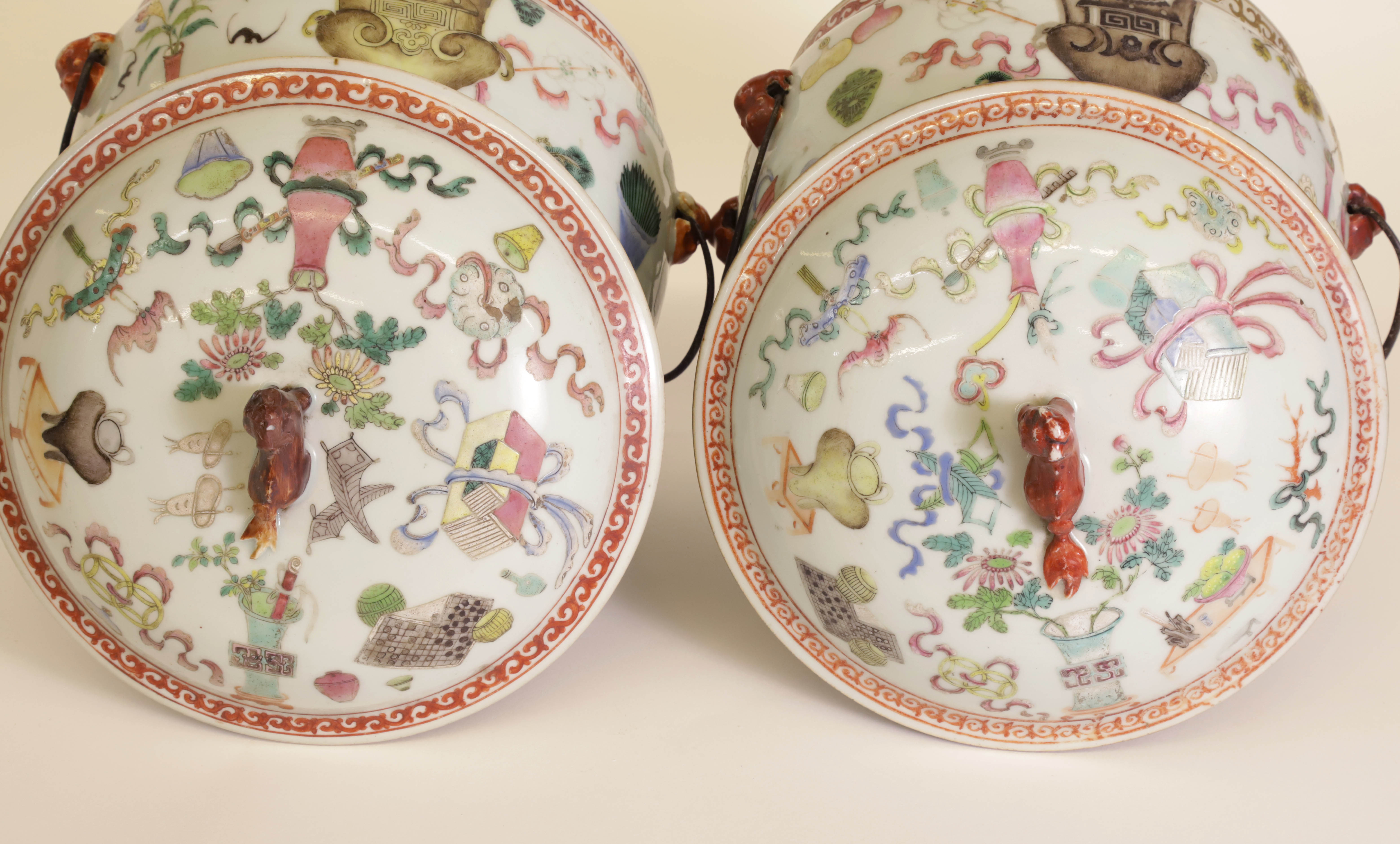 Pair of Chinese Export Covered Tureens, 19th Century