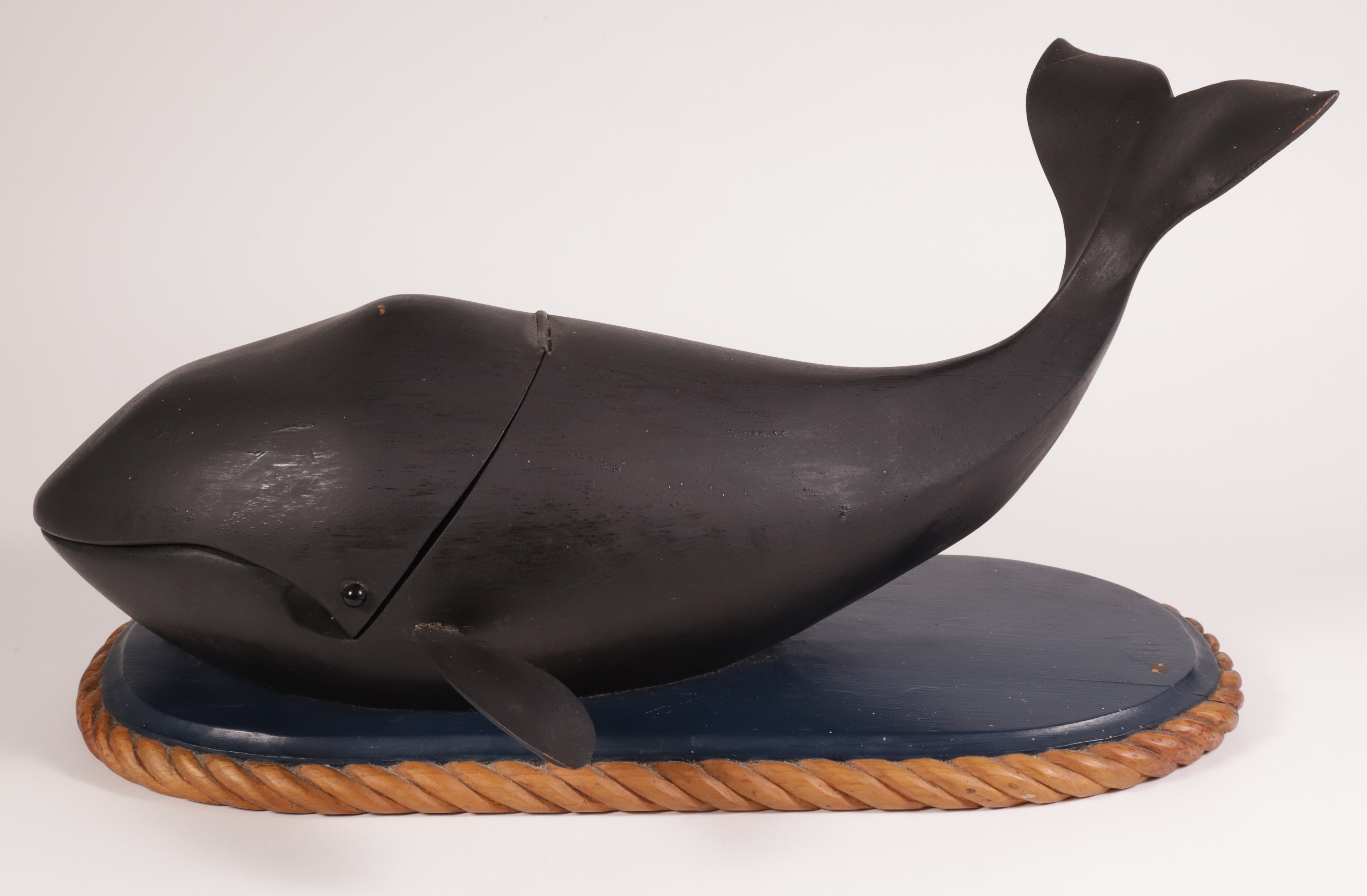 Carved Wood Whale Box by Samuel Burgess, Rockport, Mass