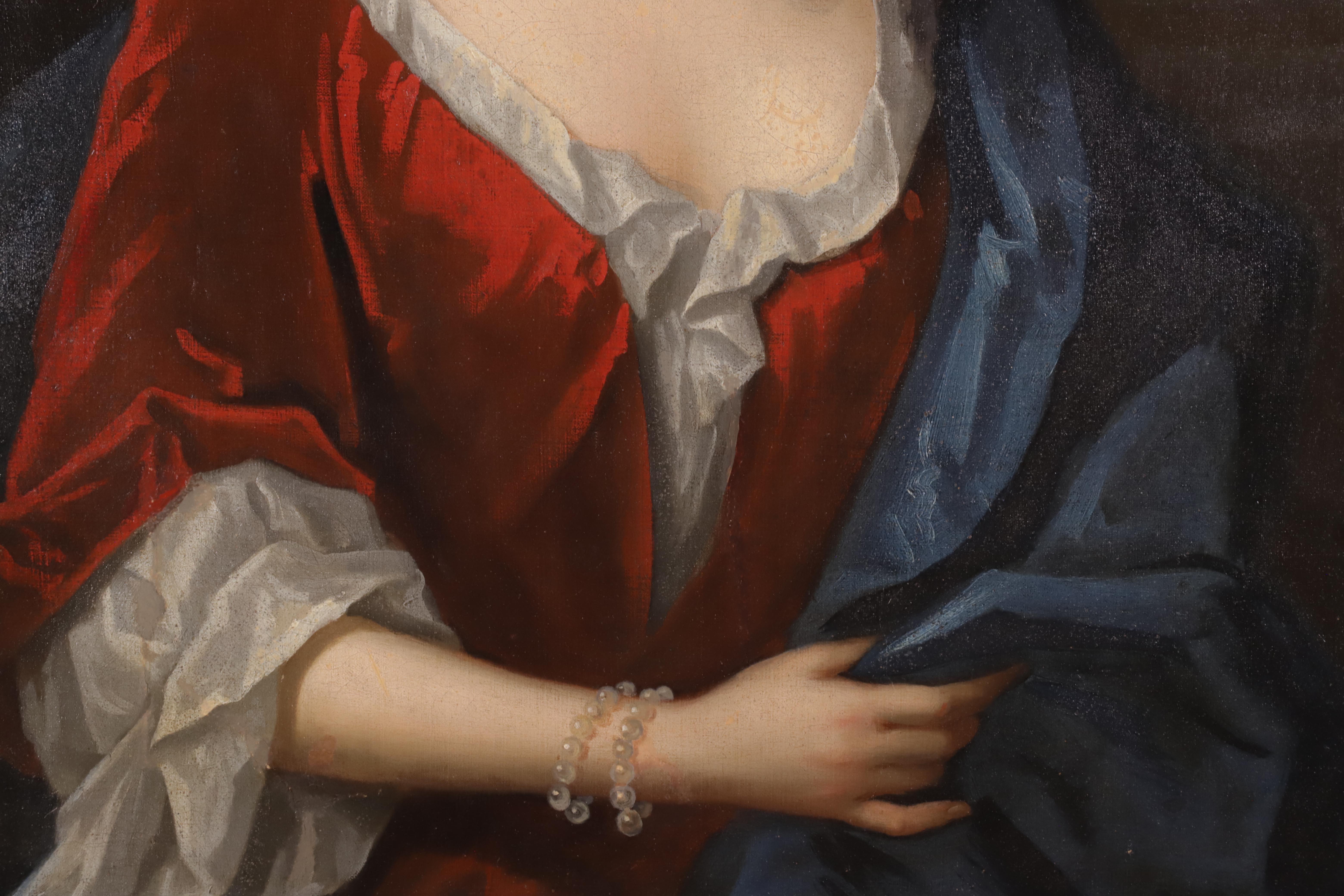 Anglo-American School Oil on Canvas “Portrait of a Lady”, 18th Century