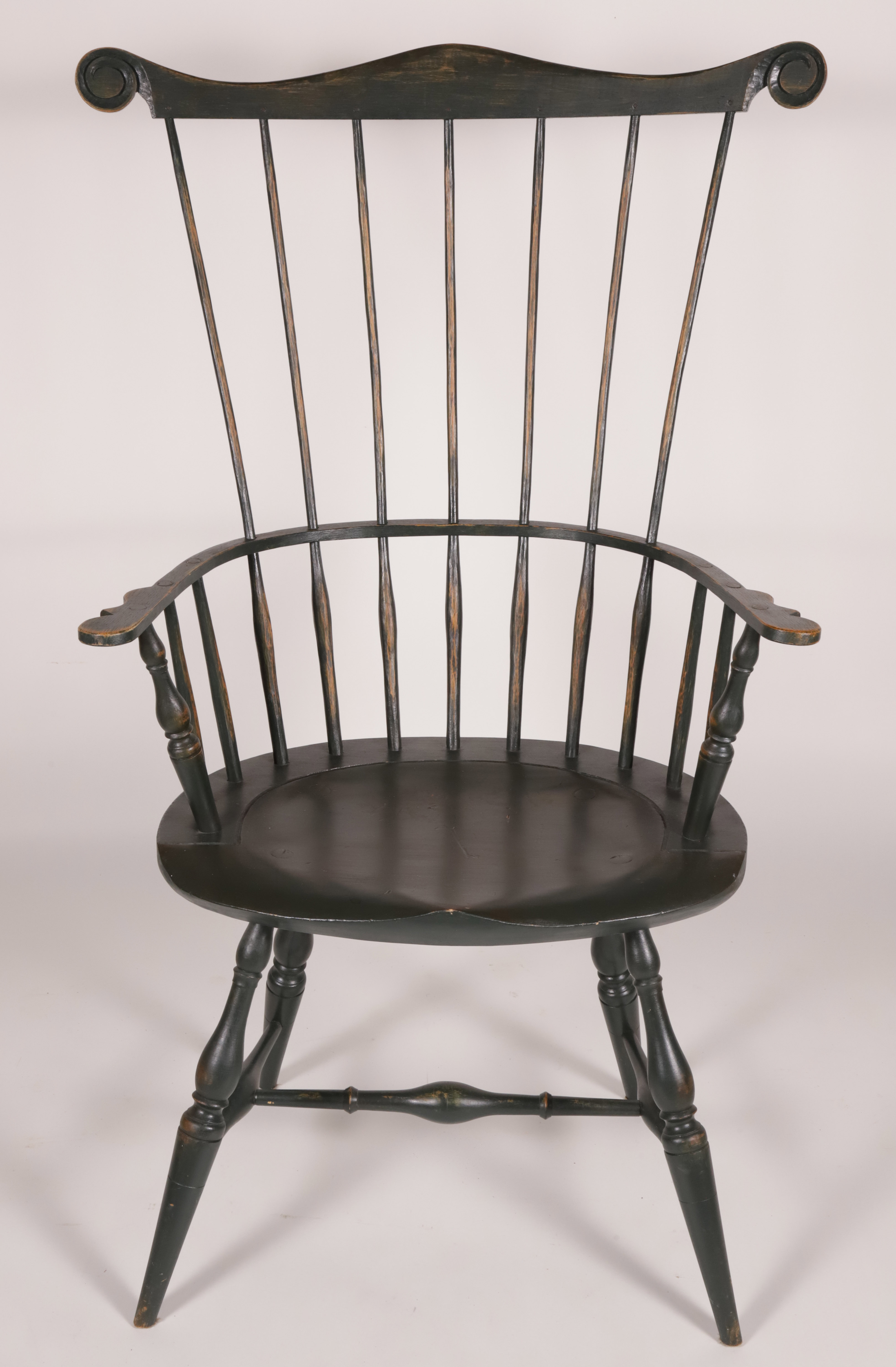Green Painted Comb-Back Windsor Armchair