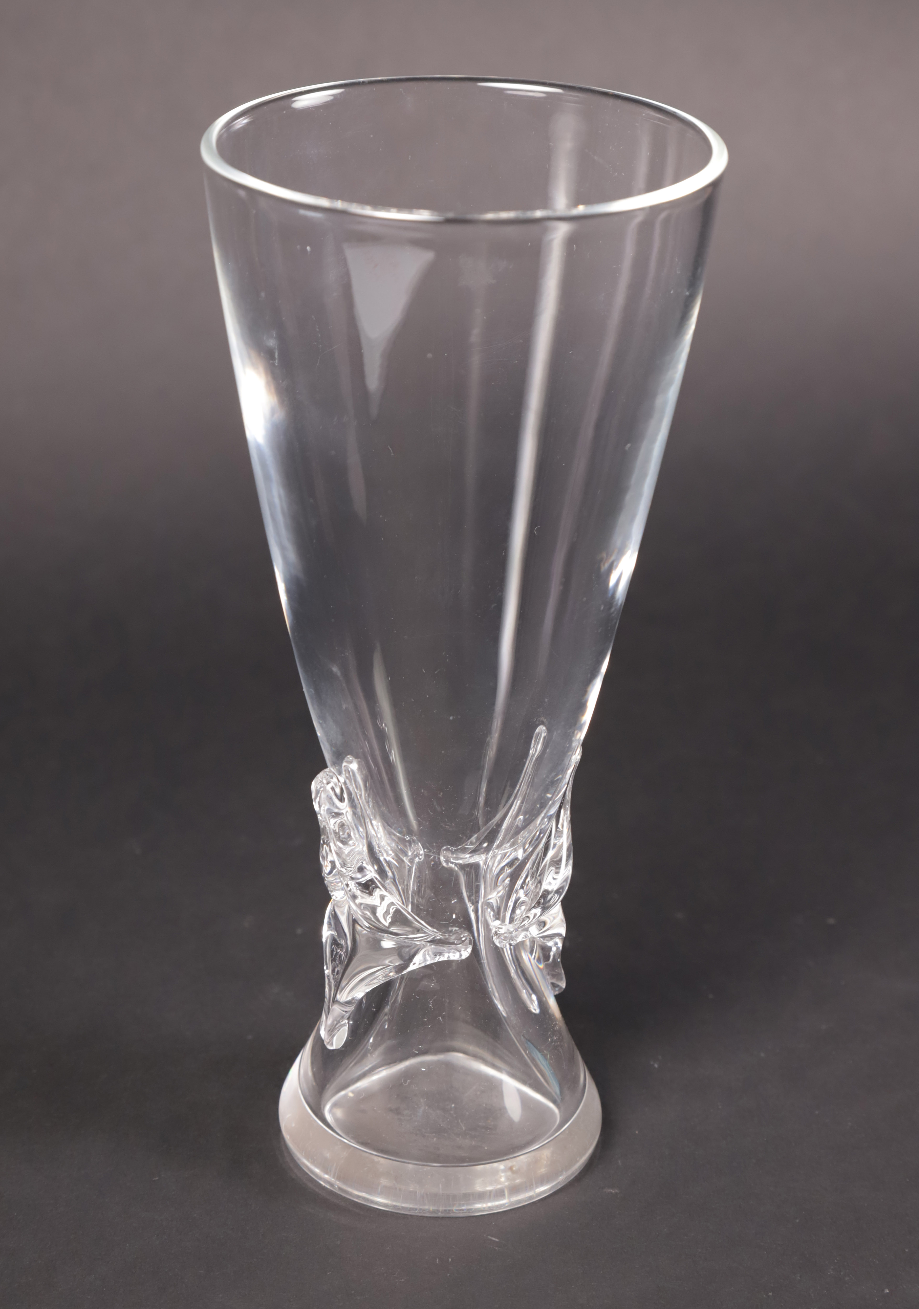 Signed Steuben Clear Crystal Vase