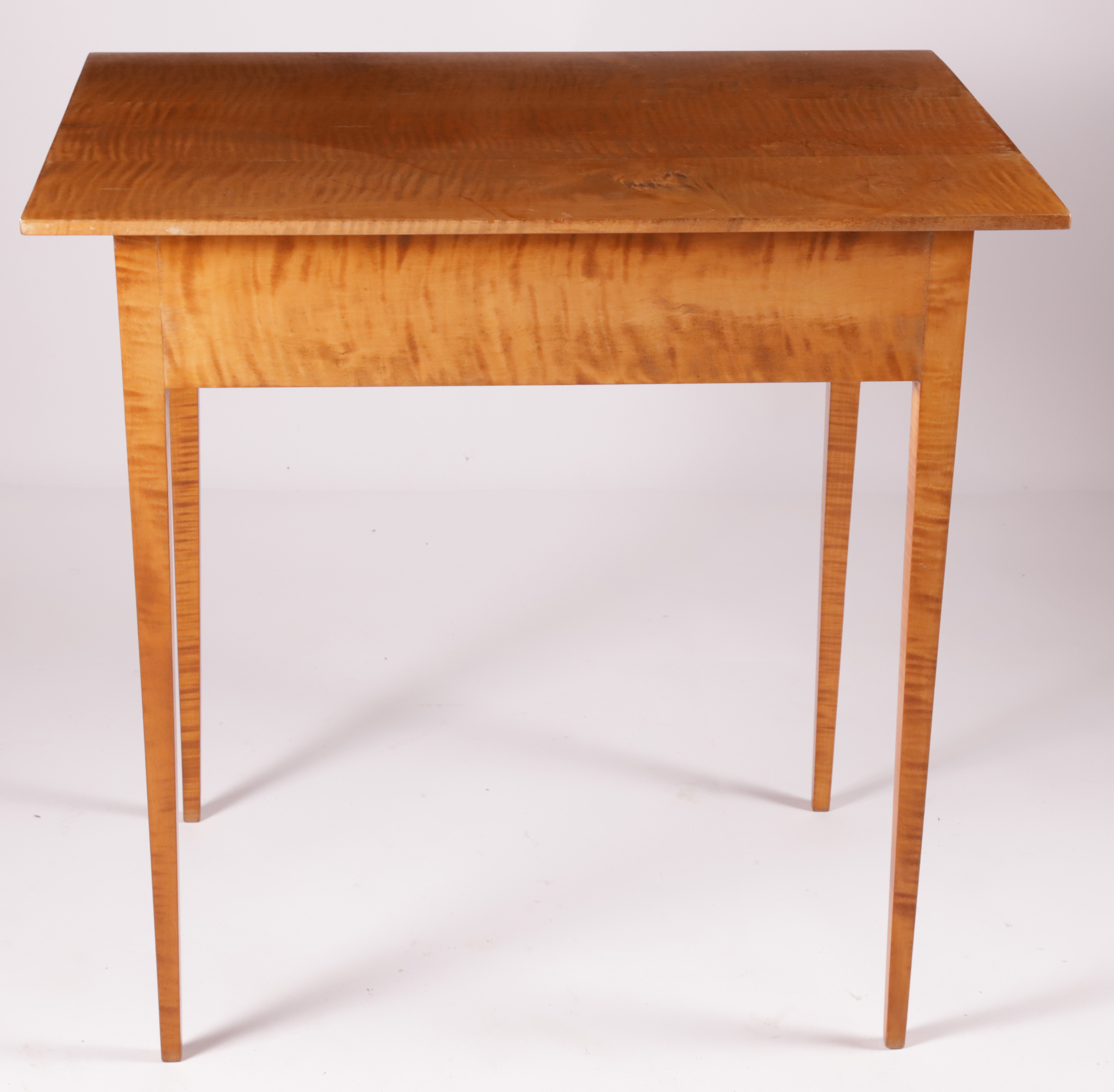 Contemporary Tiger Maple One Drawer Side Table