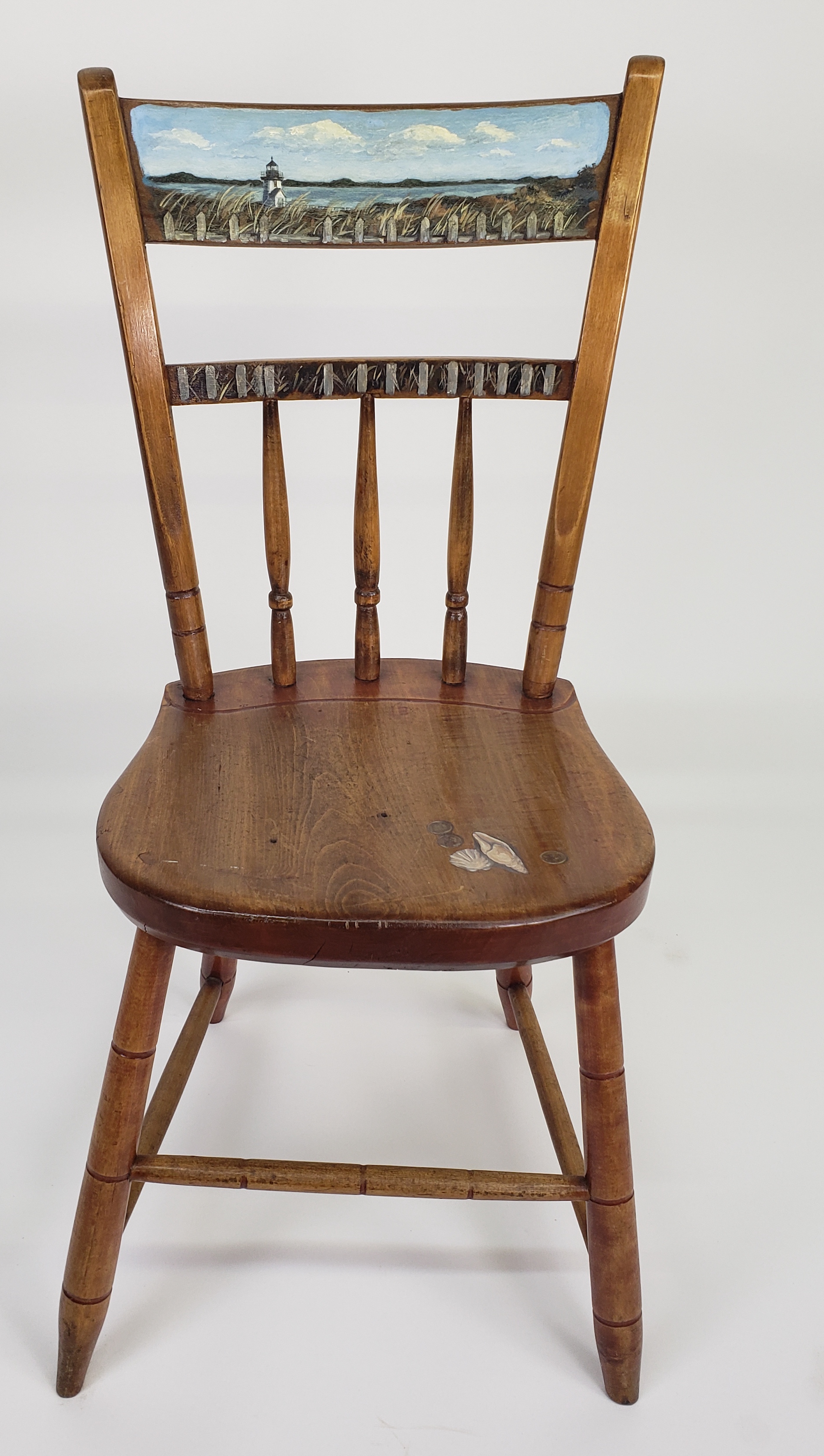 Brant Point Nantucket Paint Decorated Thumbback Windsor Chair
