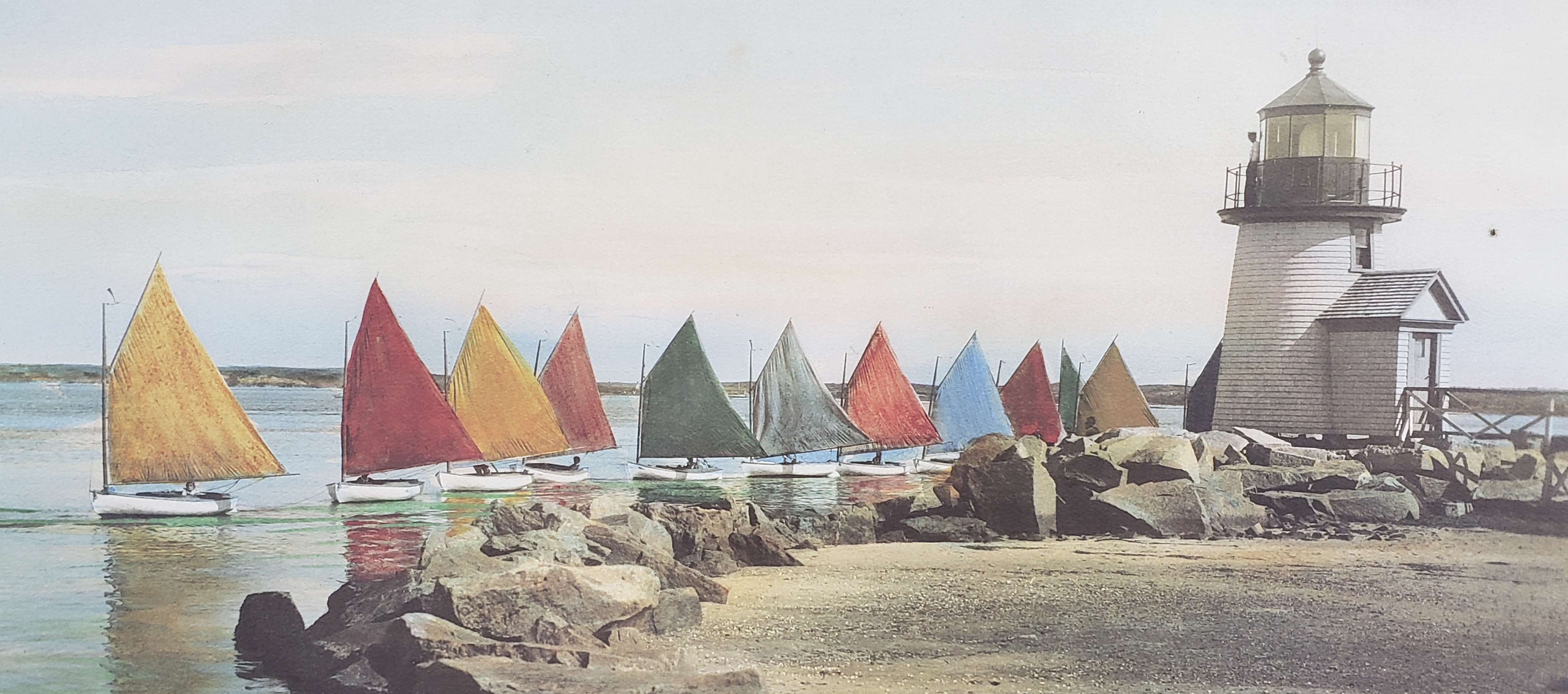 Vintage Marshall Dubock Print , “Rainbow Fleet Nantucket”, 20th Century
