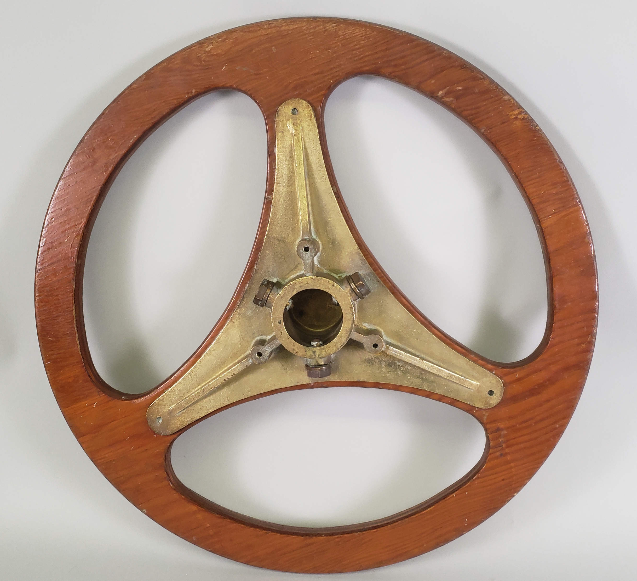 Vintage Brass Yacht/River Boat Ships Steering Wheel