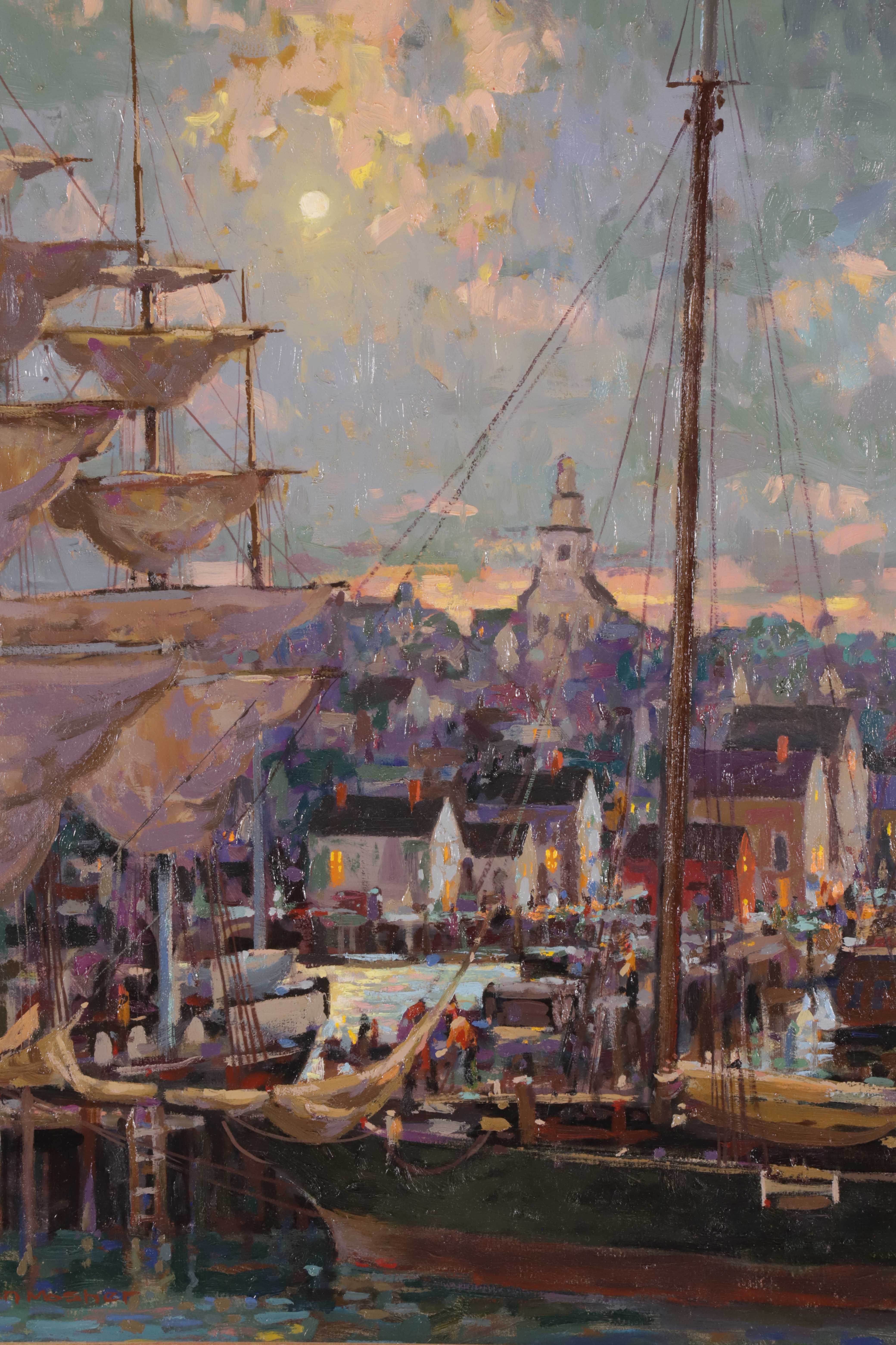 Donald Allen Mosher Oil on Canvas “Nantucket Harbor”