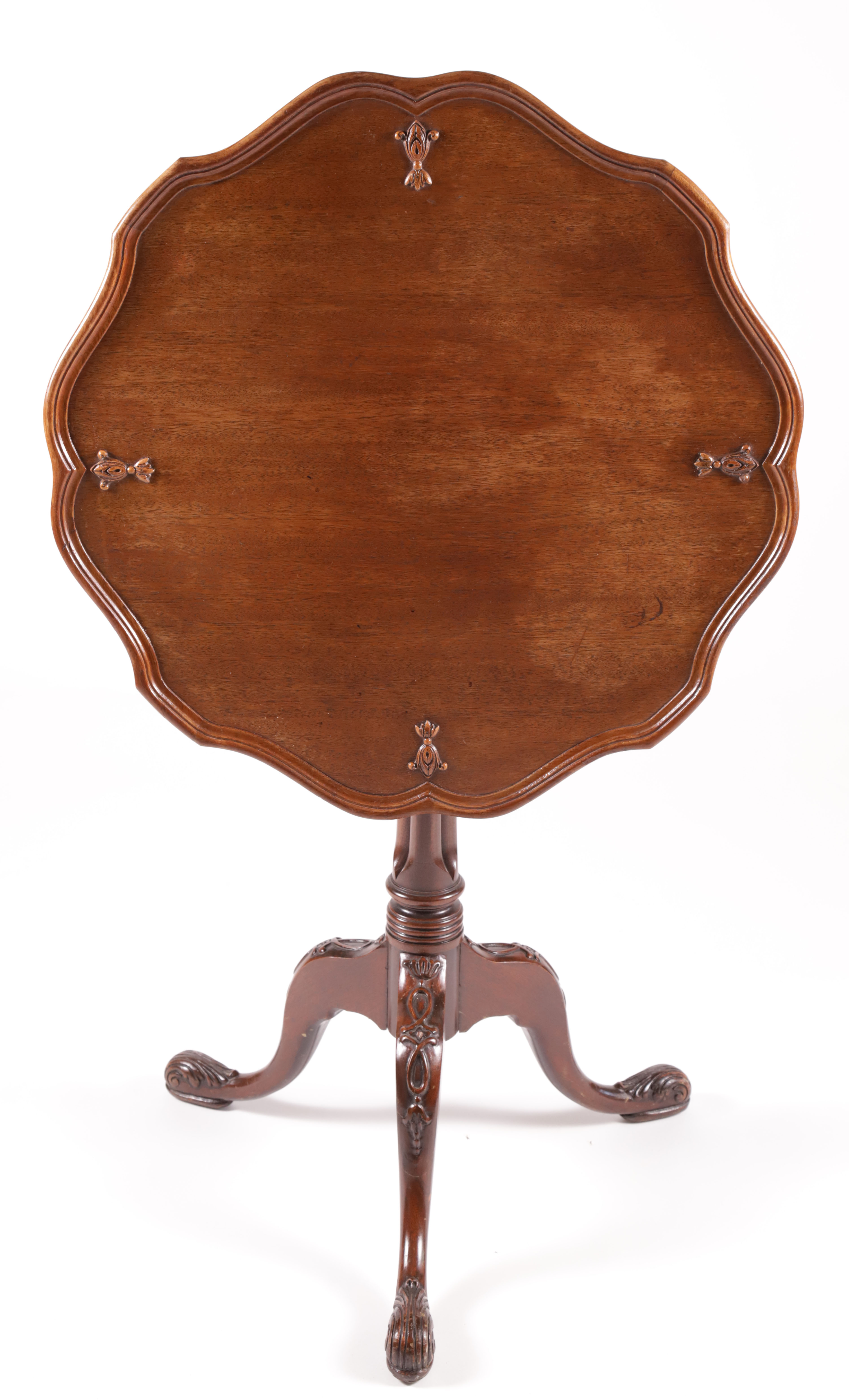 Contemporary Carved Tilt Top Tripod Table