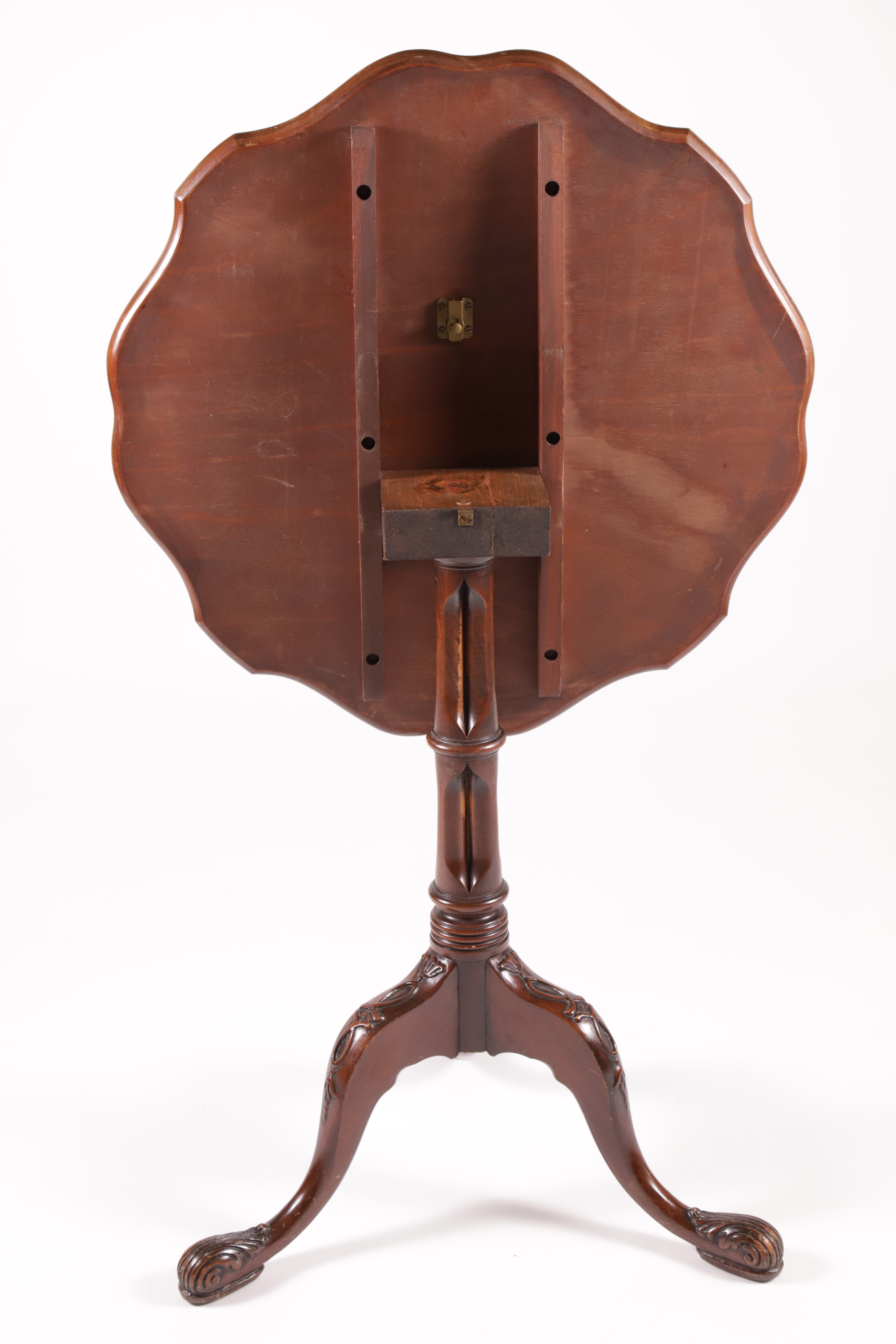 Contemporary Carved Tilt Top Tripod Table