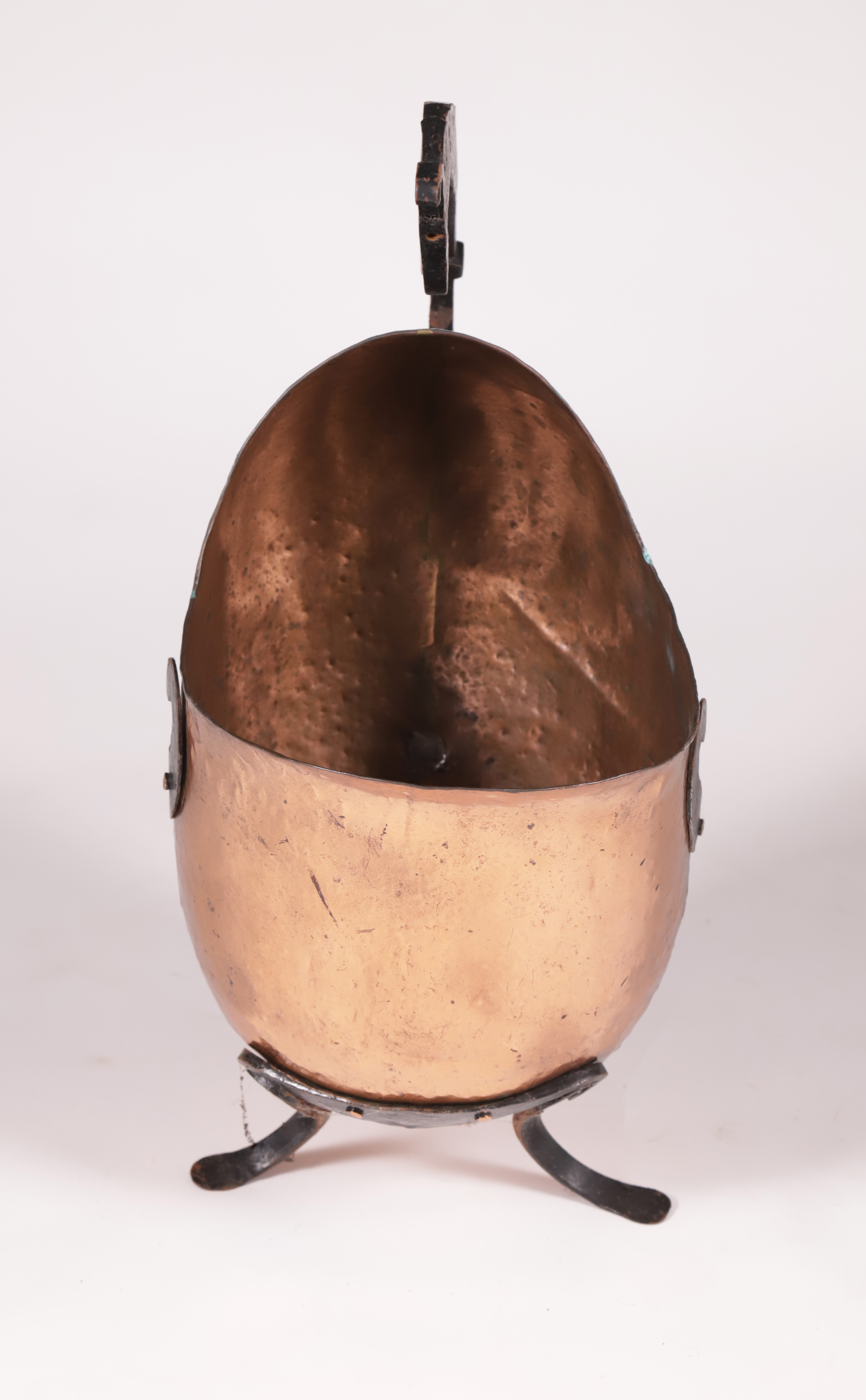 Iron Strapped Hanging Copper Cauldron