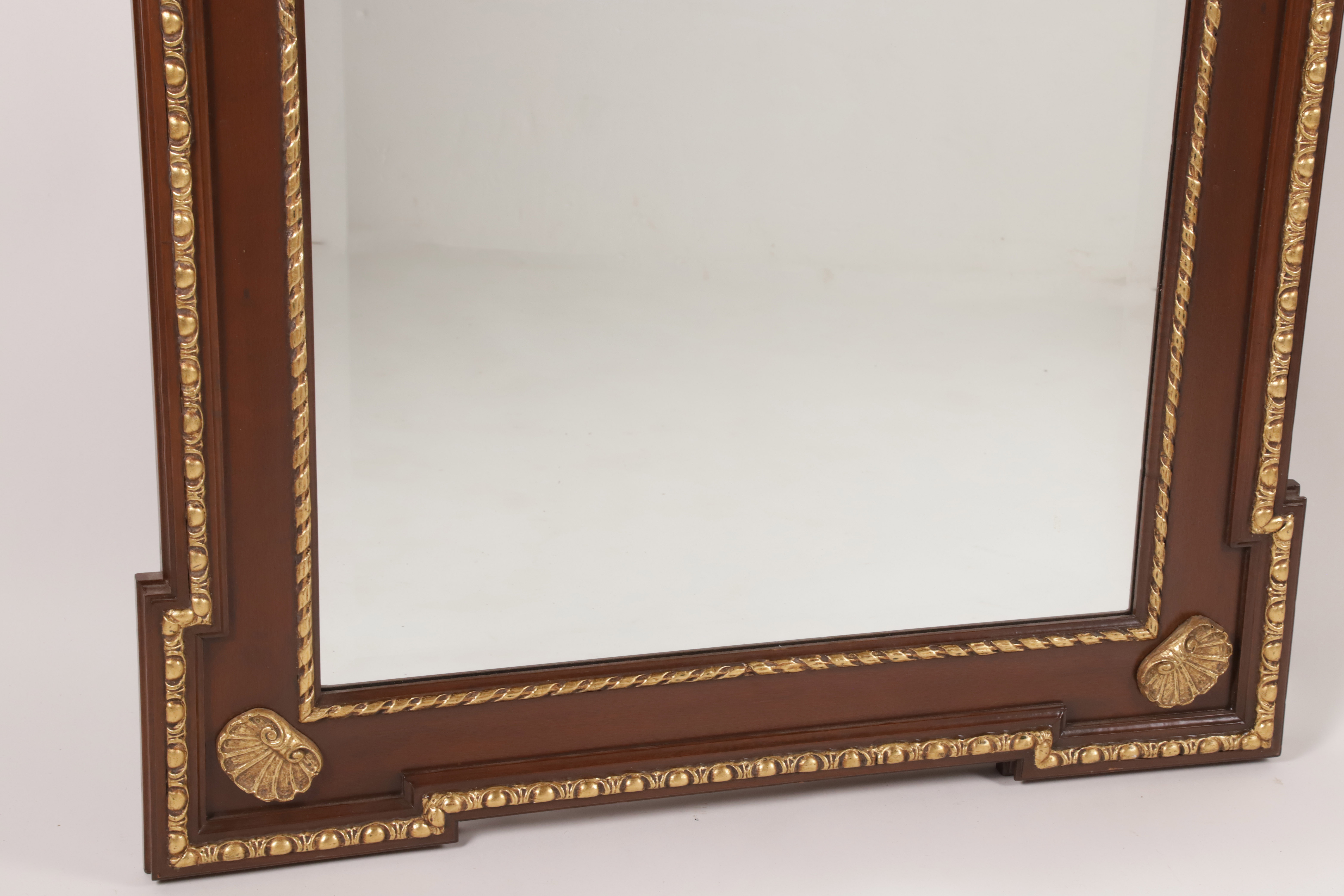 George II Style Parcel-Gilt Walnut Finished Mirror