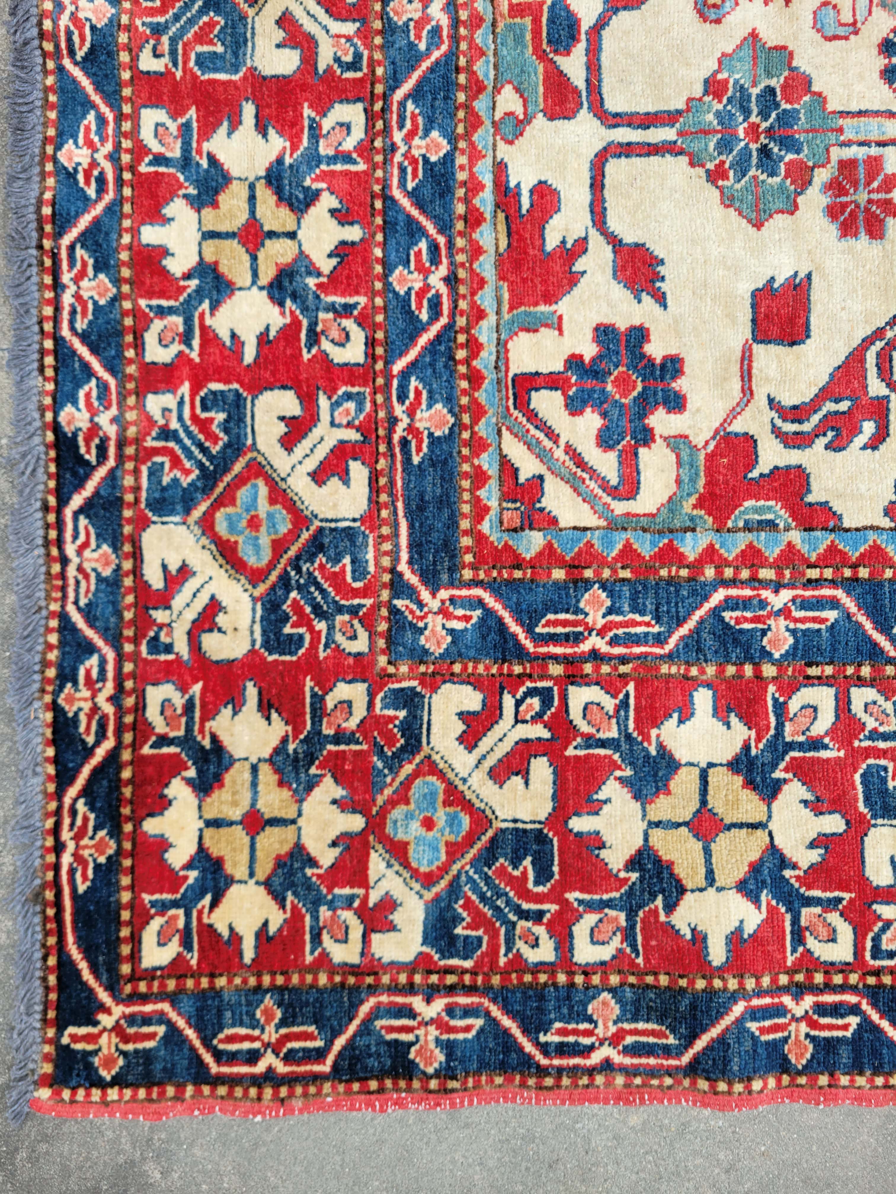 Shirvan Kazak Hand Knotted Oriental Carpet