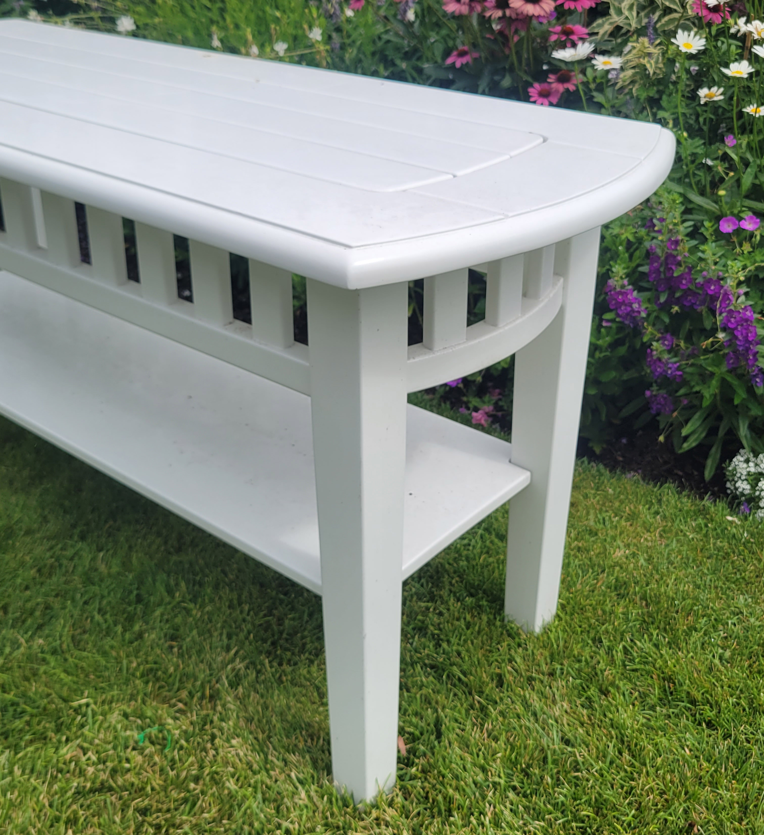 Weatherend Two Tier Serving Table in White Yacht Finish