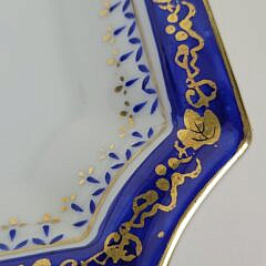 19th Century American Federal Eagle Hand Painted Porcelain Square Plate